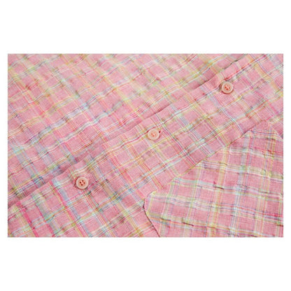 Color Blocked Plaid Shirts - Thrashink