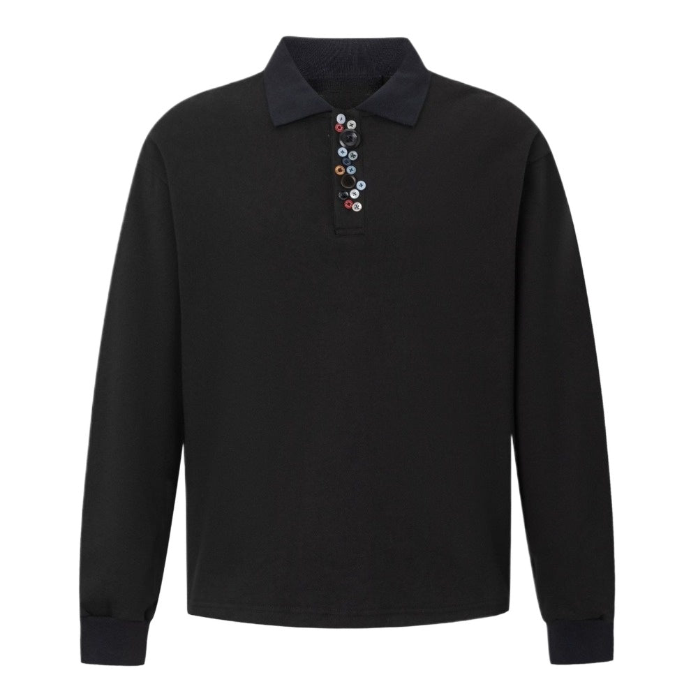 Colorful Button Accent Polo Shirt - Thrashink