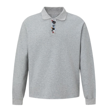 Colorful Button Accent Polo Shirt - Thrashink