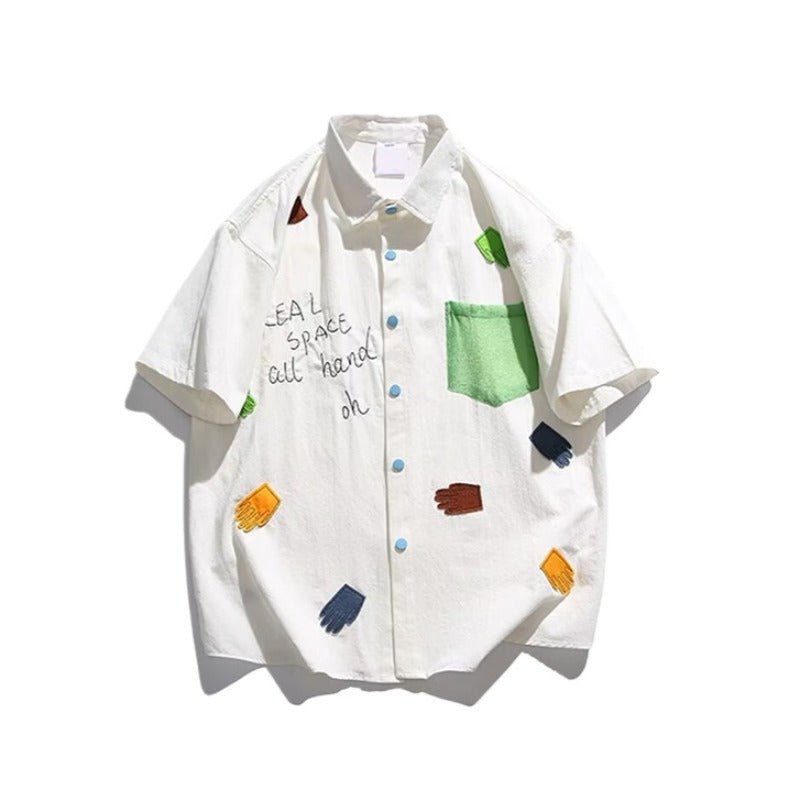 Colorful Patchwork Graffiti Shirt - Thrashink