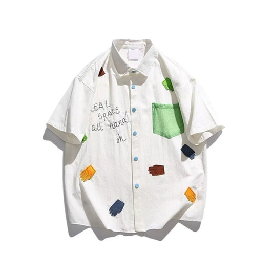 Colorful Patchwork Graffiti Shirt - Thrashink