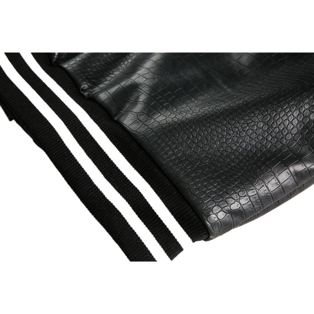 Contrast Crocodile - print Cotton Varsity Jacket - Thrashink