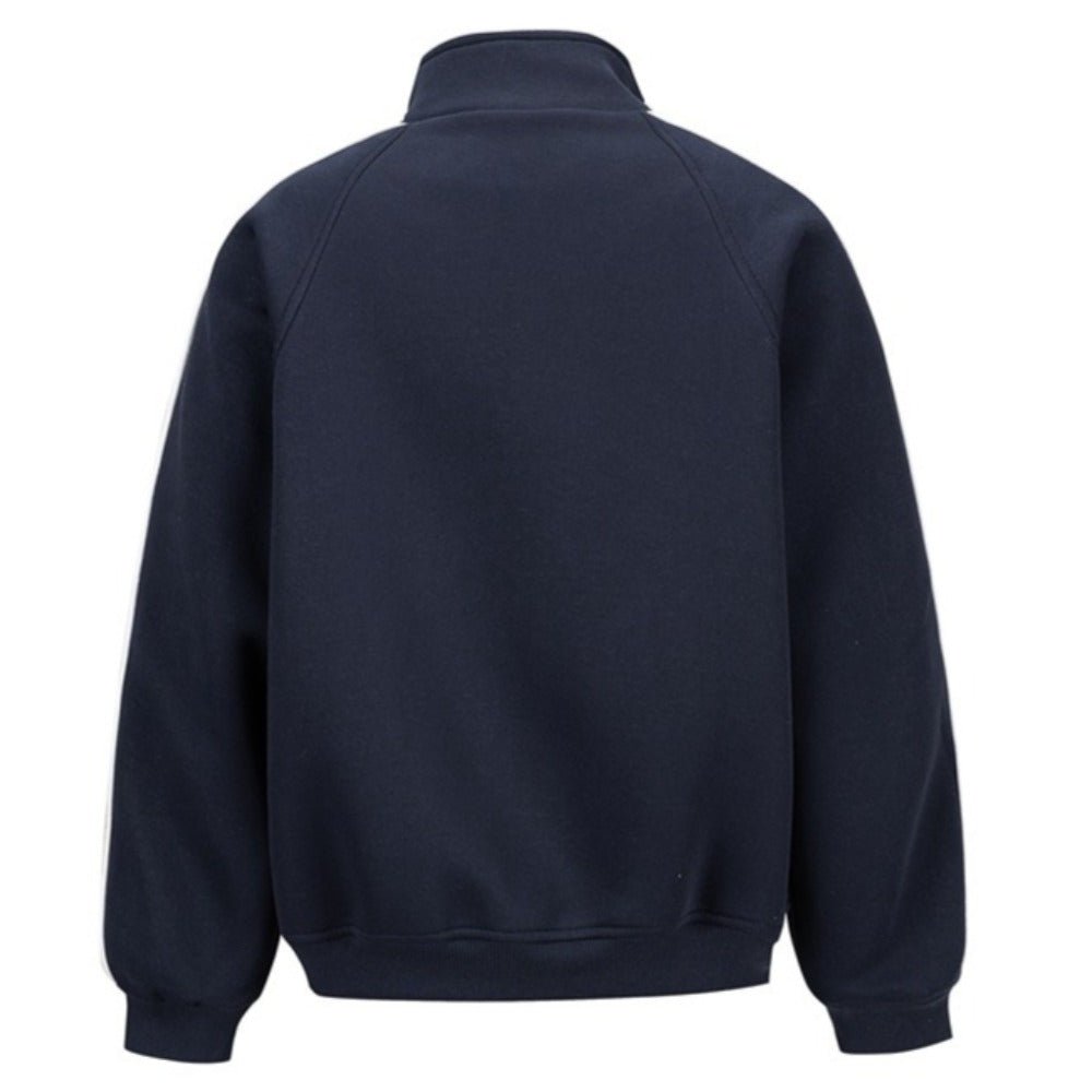 Contrast Sleeve Zip Stand - Collar Track Jacket - Thrashink