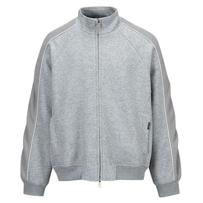Contrast Sleeve Zip Stand - Collar Track Jacket - Thrashink