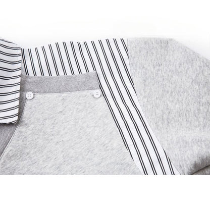 Contrast Striped Mock - Layer Sweatshirt - Thrashink
