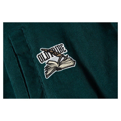 Corduroy Embroidered Varsity Jacket - Thrashink