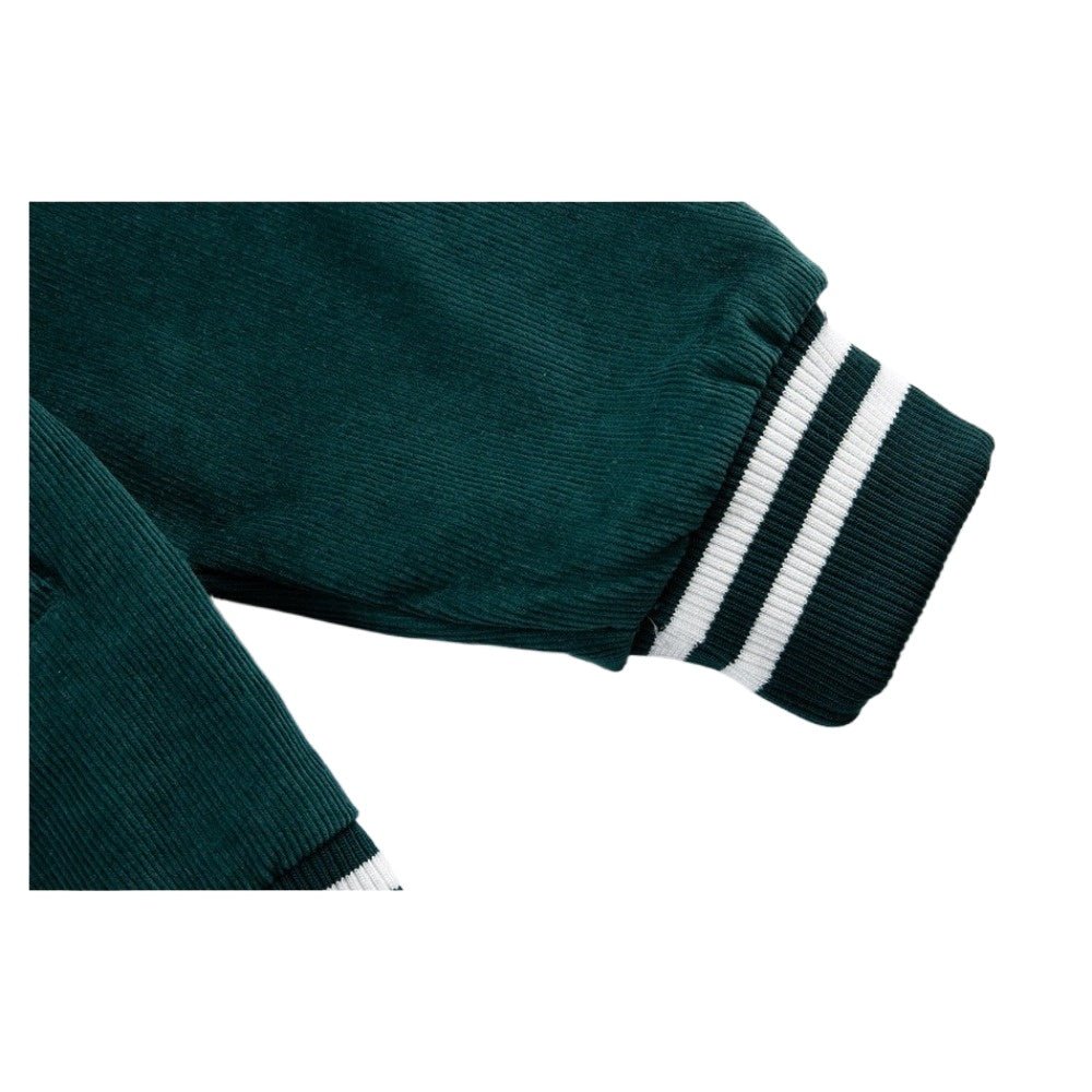 Corduroy Embroidered Varsity Jacket - Thrashink