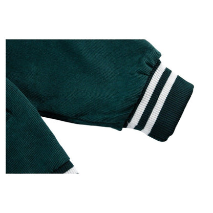 Corduroy Embroidered Varsity Jacket - Thrashink