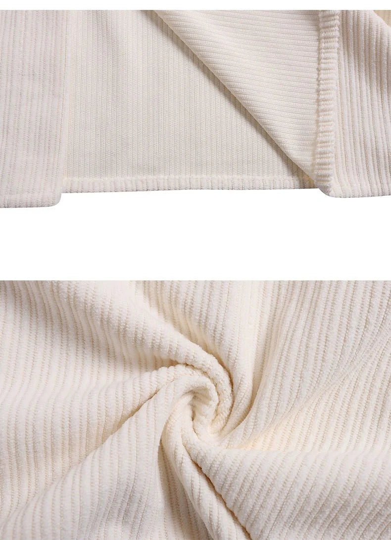 Corduroy Tie Long Sleeve Shirt - Thrashink