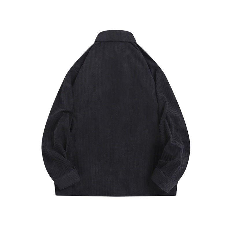 Corduroy Tie Long Sleeve Shirt - Thrashink