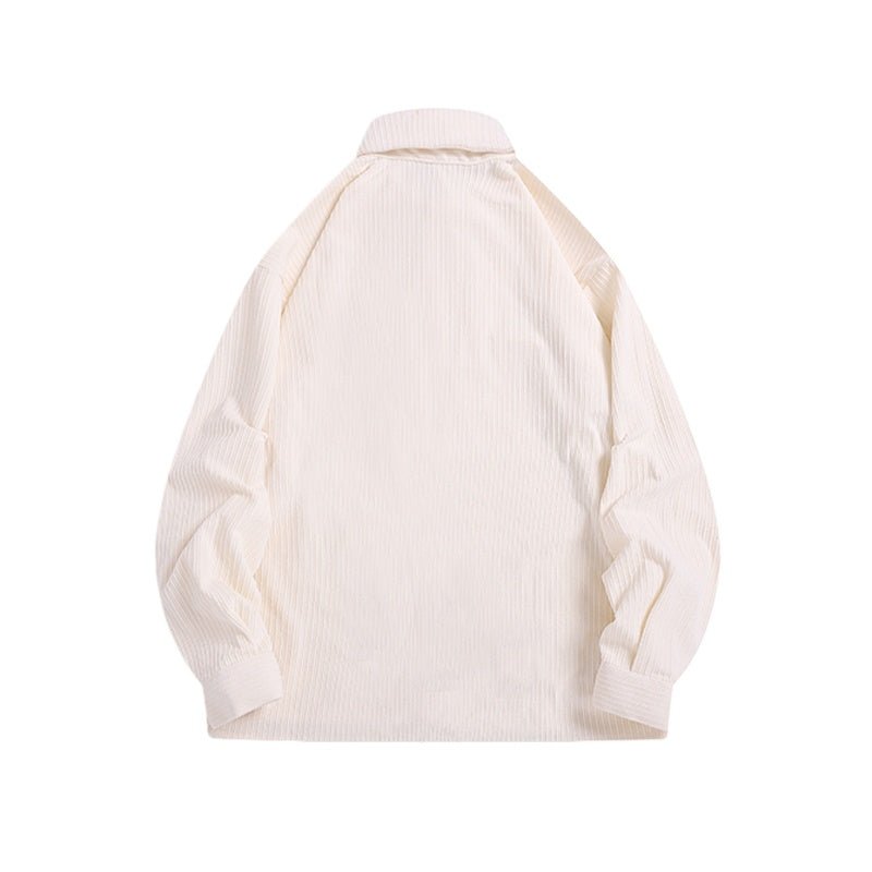 Corduroy Tie Long Sleeve Shirt - Thrashink