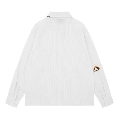 Creative Burn Pattern Striped Shirt - Thrashink