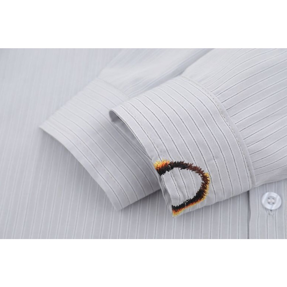 Creative Burn Pattern Striped Shirt - Thrashink