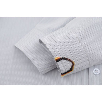 Creative Burn Pattern Striped Shirt - Thrashink