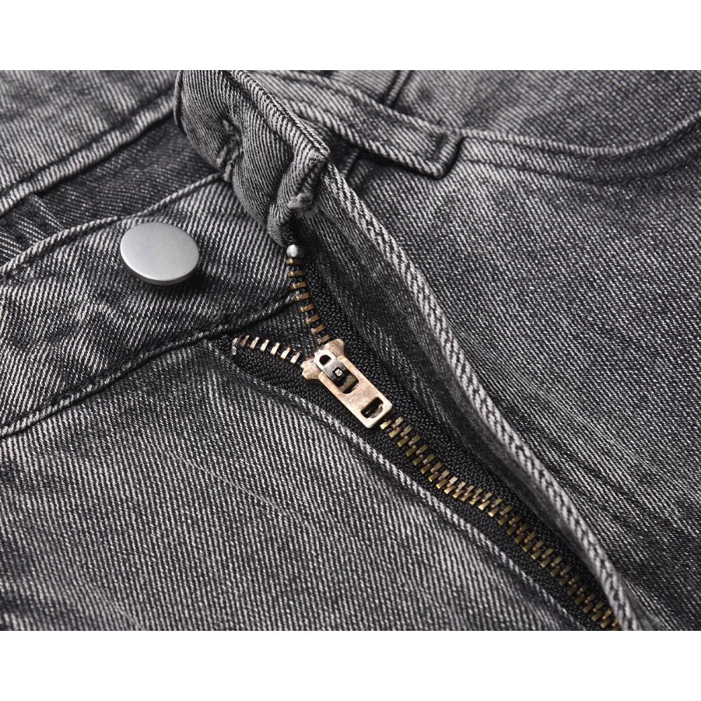 Cross Colored Rhinestone Denim Shorts - Thrashink