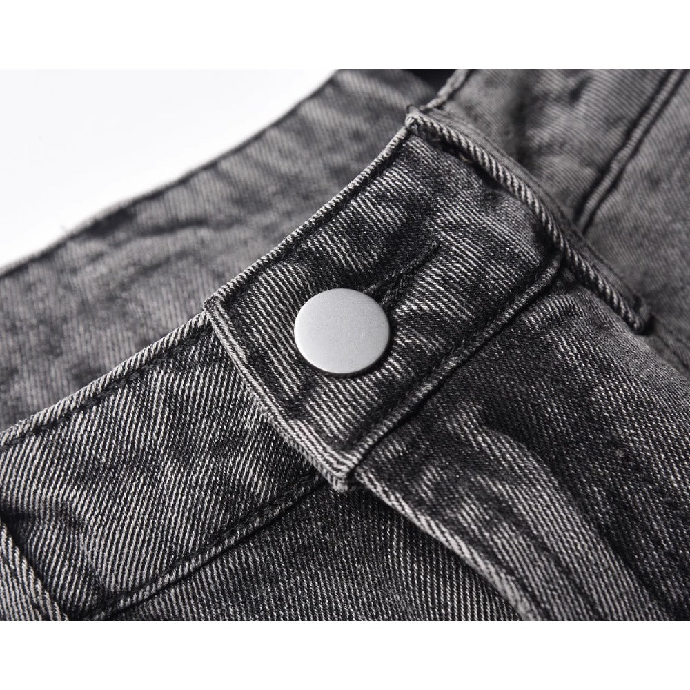 Cross Colored Rhinestone Denim Shorts - Thrashink