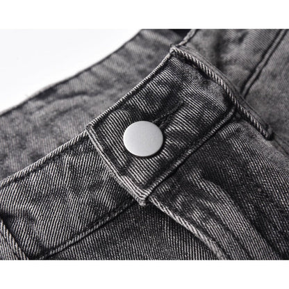 Cross Colored Rhinestone Denim Shorts - Thrashink