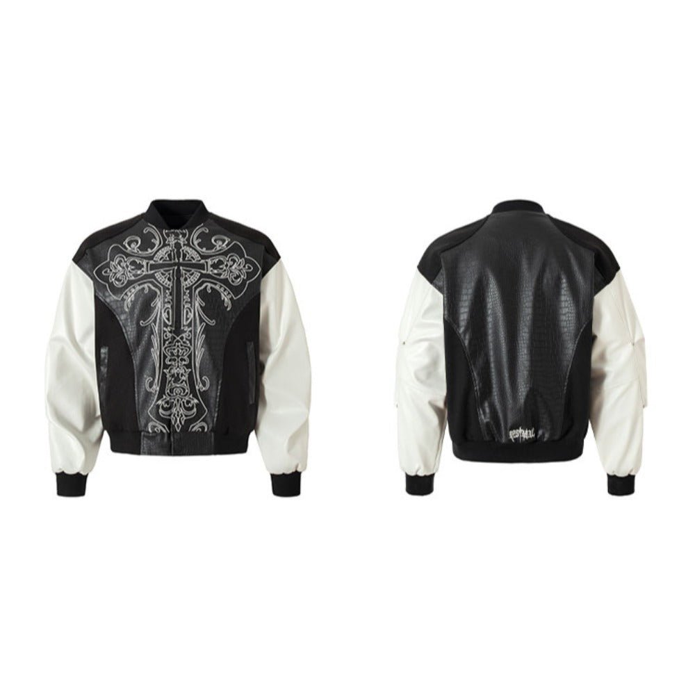 Cross Snake Pattern Jacket - Thrashink