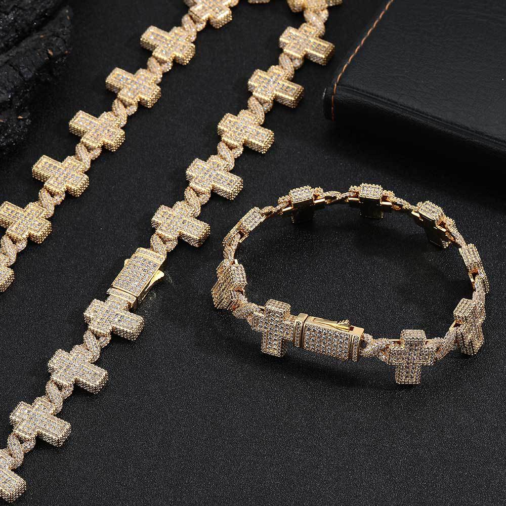 Cross Zircon Bracelet - Thrashink