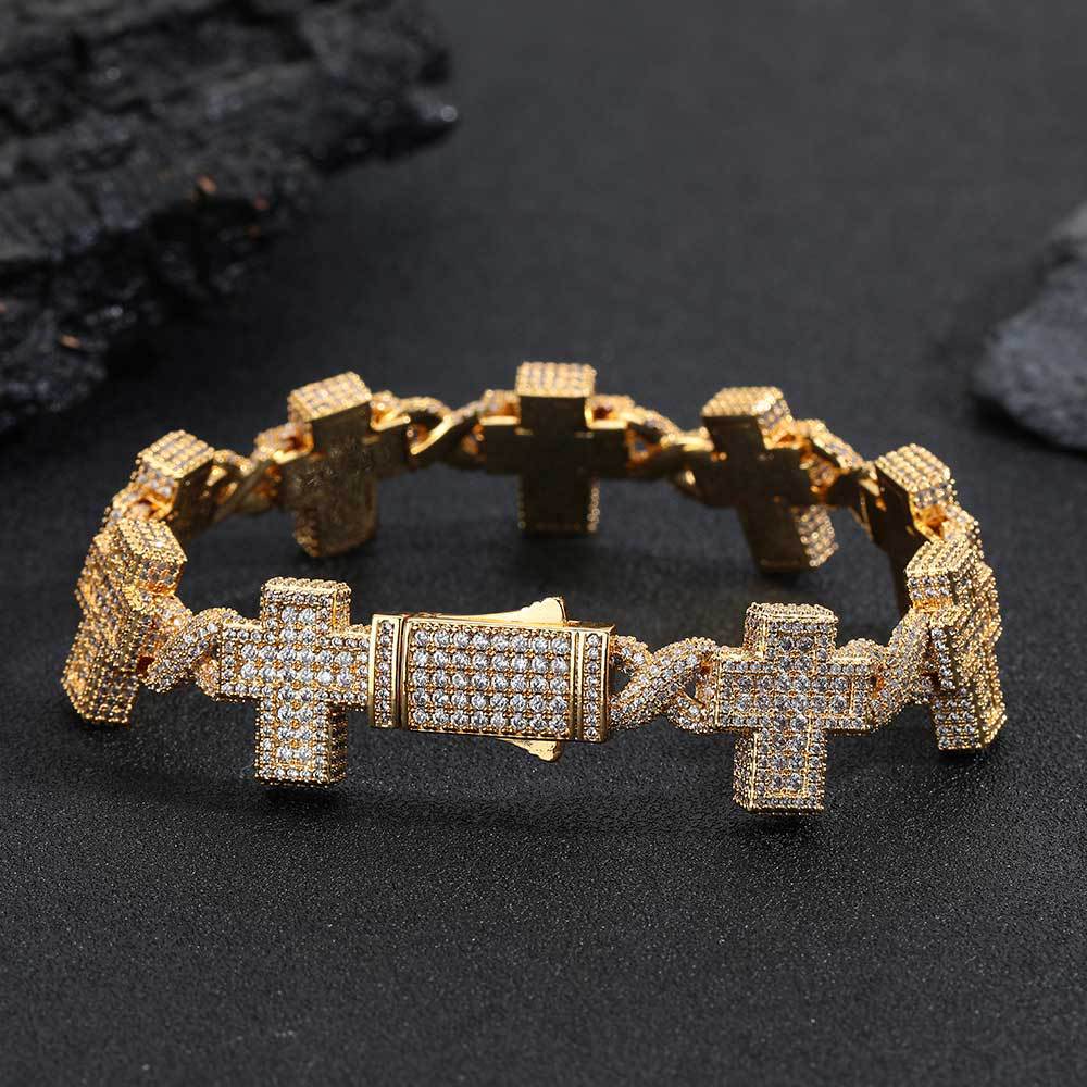 Cross Zircon Bracelet - Thrashink