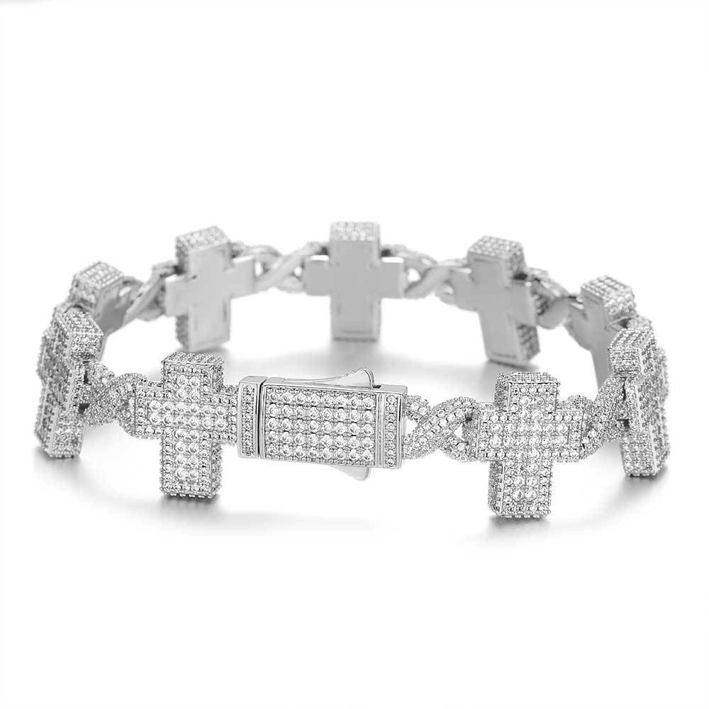 Cross Zircon Bracelet - Thrashink