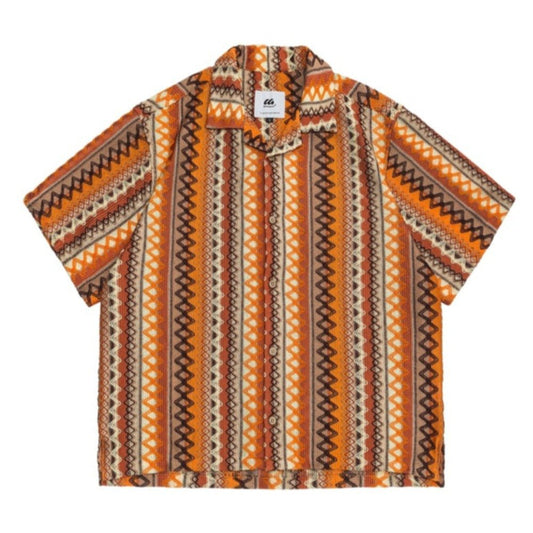 Cuban Collar Woven Shirt - Thrashink