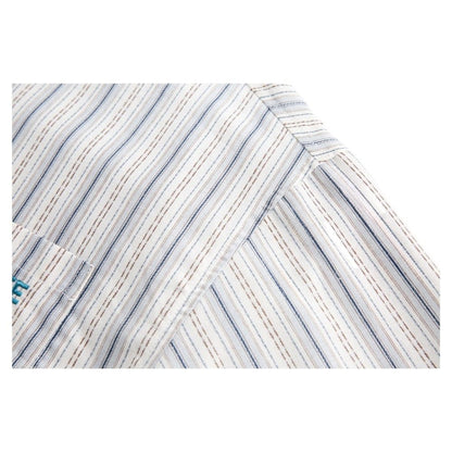 Cute Patterned Text Embroidered Striped Shirt - Thrashink
