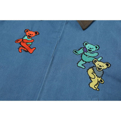 Dancing Bear Embroidered Work Jacket - Thrashink