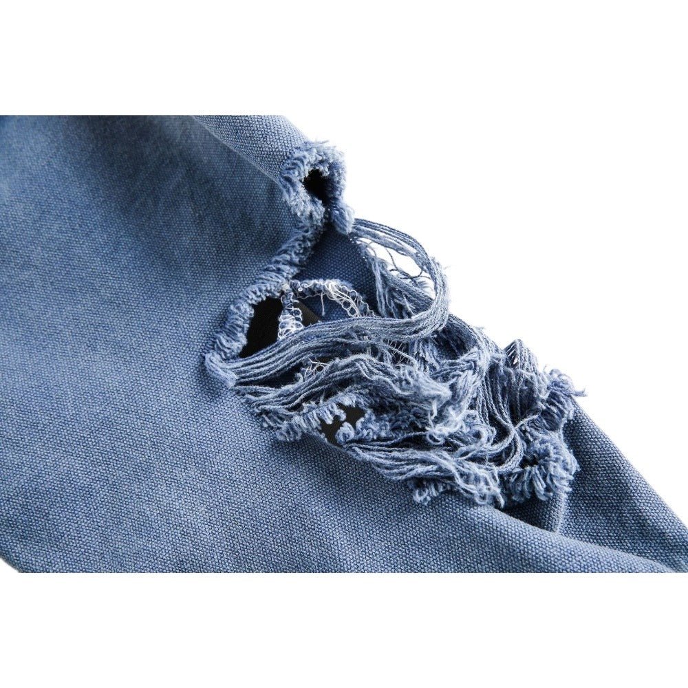 Dark Art Distressed Denim Jacket - Thrashink