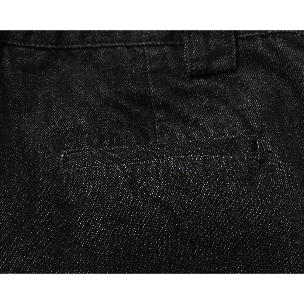 Dark Black Retro Distressed Jeans - Thrashink