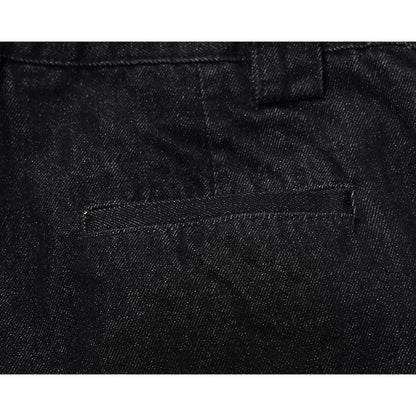 Dark Black Retro Distressed Jeans - Thrashink