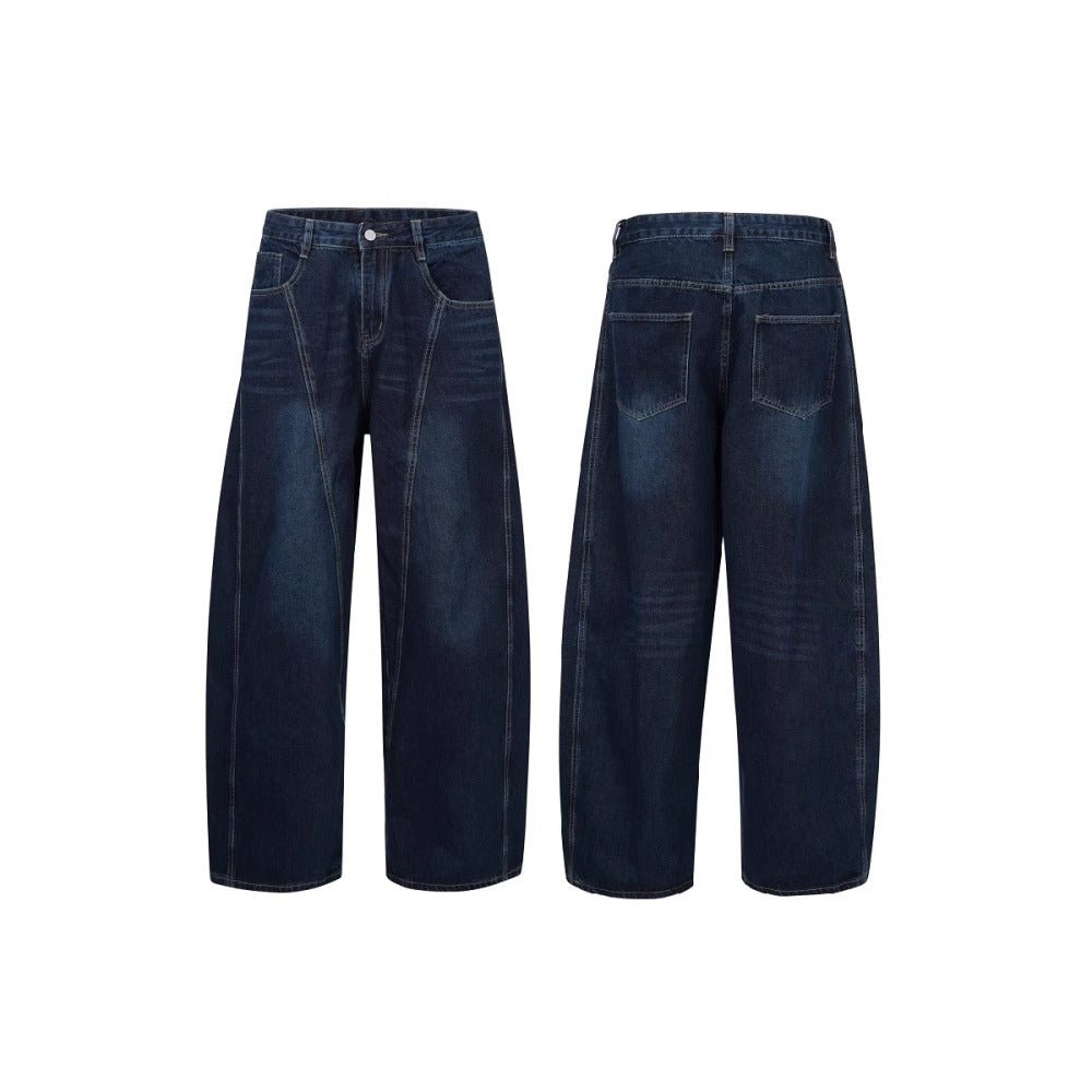 Dark Blue Deconstruction Jeans - Thrashink