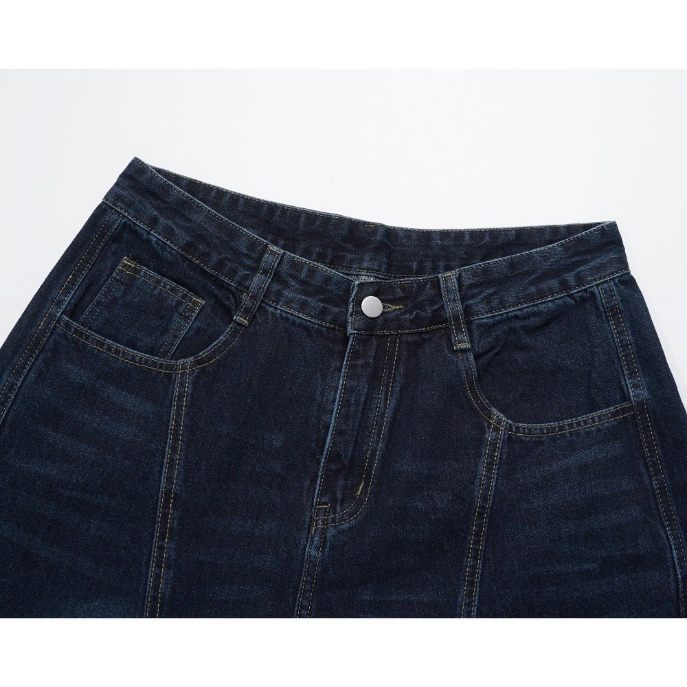 Dark Blue Deconstruction Jeans - Thrashink