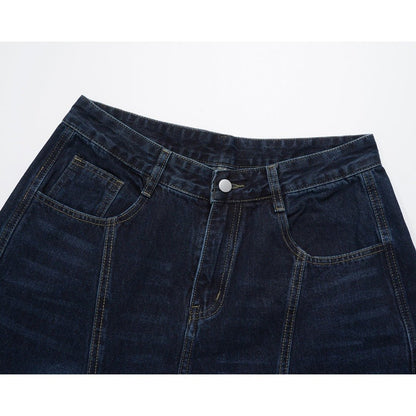 Dark Blue Deconstruction Jeans - Thrashink
