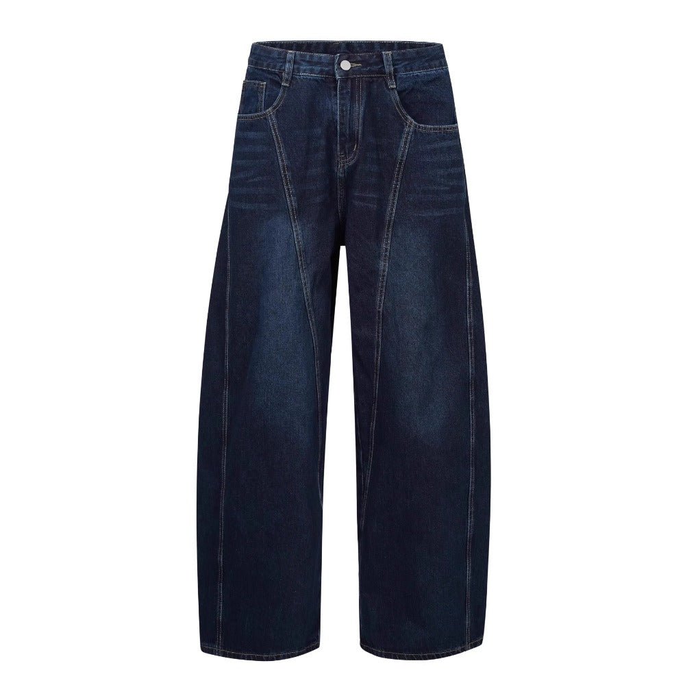 Dark Blue Deconstruction Jeans - Thrashink