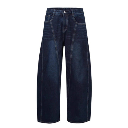 Dark Blue Deconstruction Jeans - Thrashink