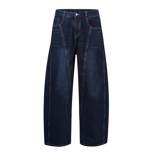 Dark Blue Deconstruction Jeans - Thrashink