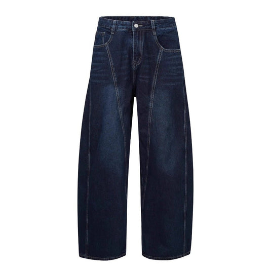 Dark Blue Deconstruction Jeans - Thrashink