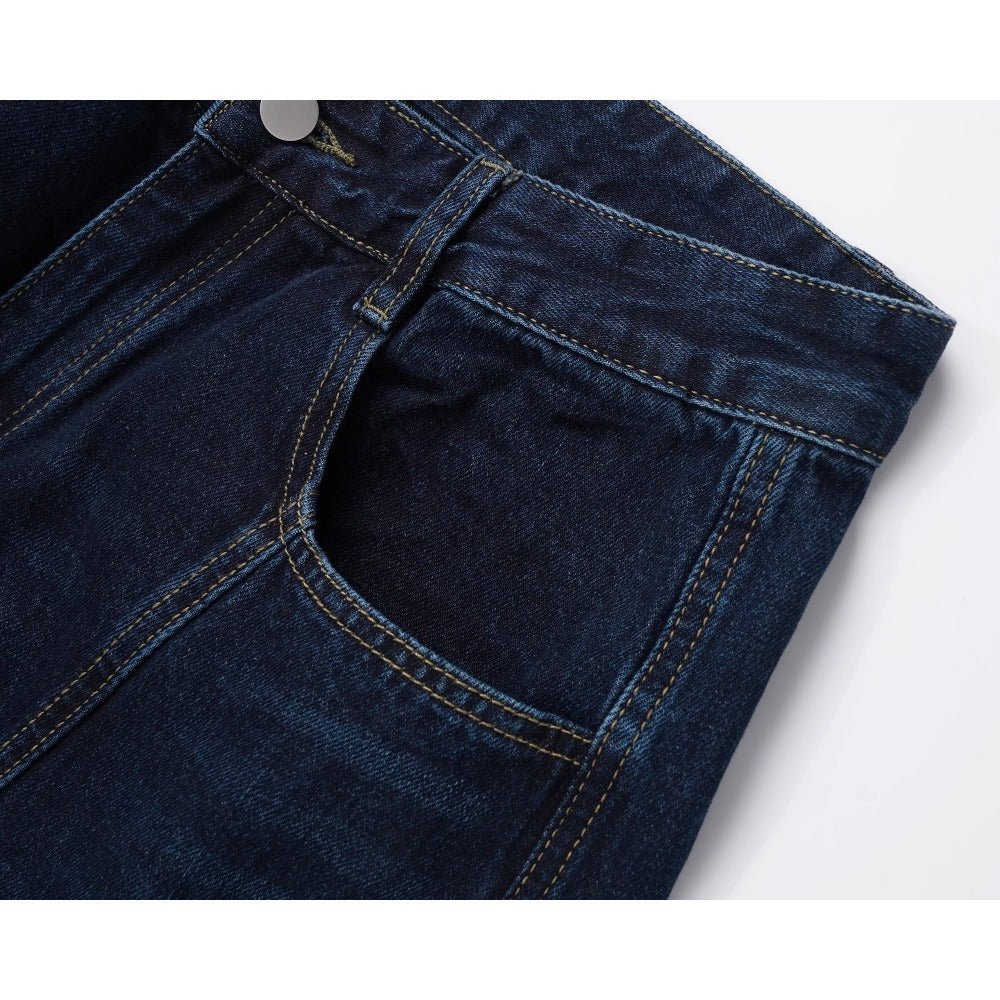 Dark Blue Deconstruction Jeans - Thrashink