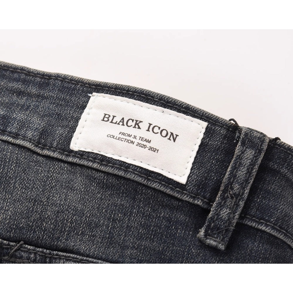 Dark Blue Ink Splash Ripped Jeans - Thrashink