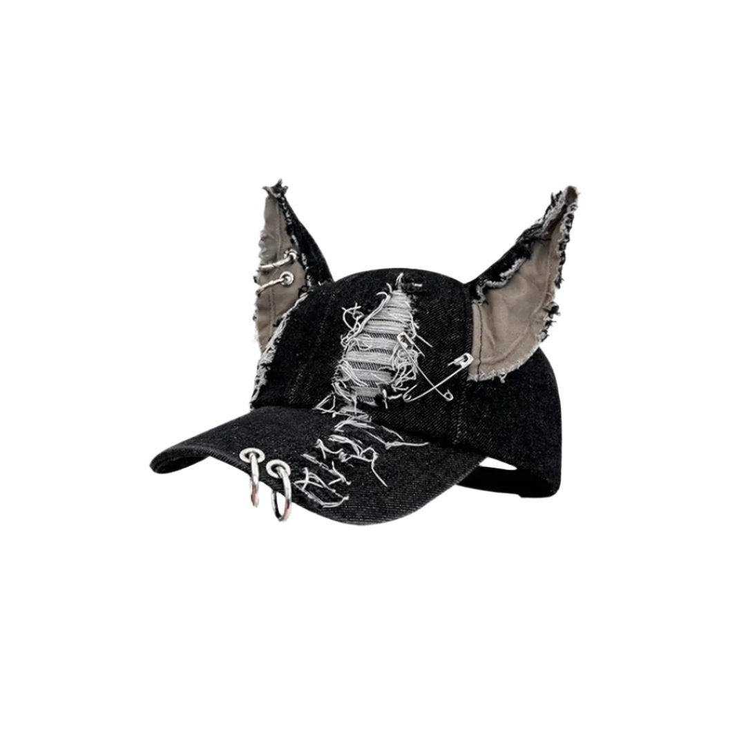 Dark Devil Ear Denim Hat - Thrashink