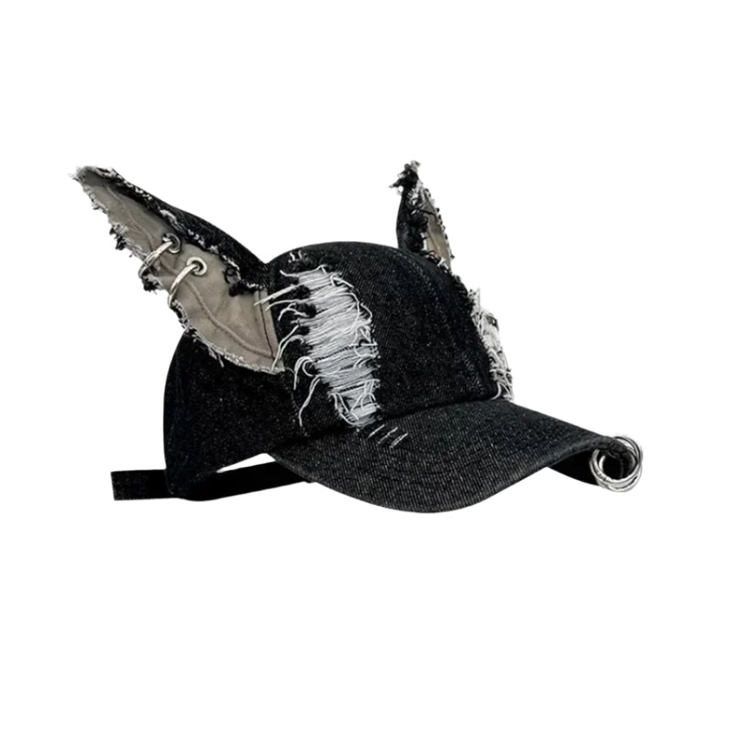 Dark Devil Ear Denim Hat - Thrashink