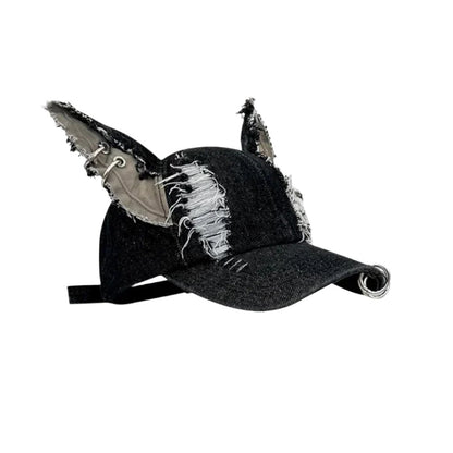 Dark Devil Ear Denim Hat - Thrashink