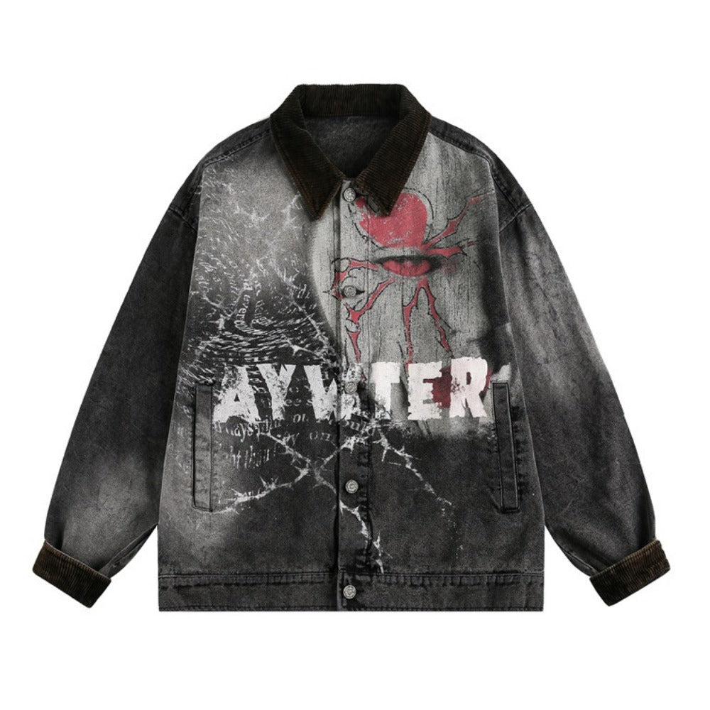 Dark Graffiti Patchwork Jacket - Thrashink
