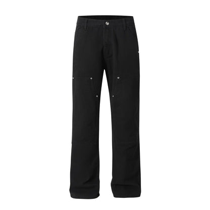 Dark Vintage Knee Logging Jeans - Thrashink