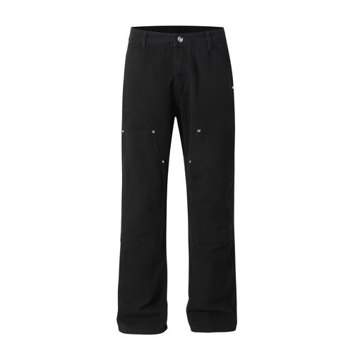 Dark Vintage Knee Logging Jeans - Thrashink