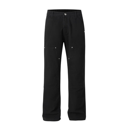 Dark Vintage Knee Logging Jeans - Thrashink