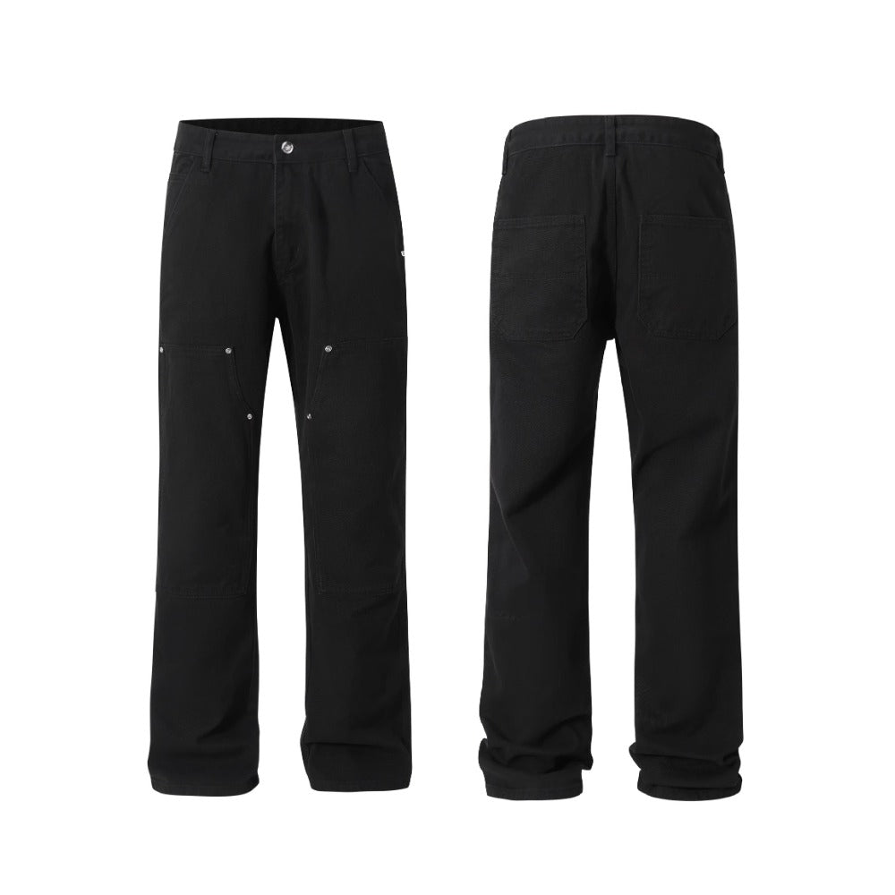 Dark Vintage Knee Logging Jeans - Thrashink