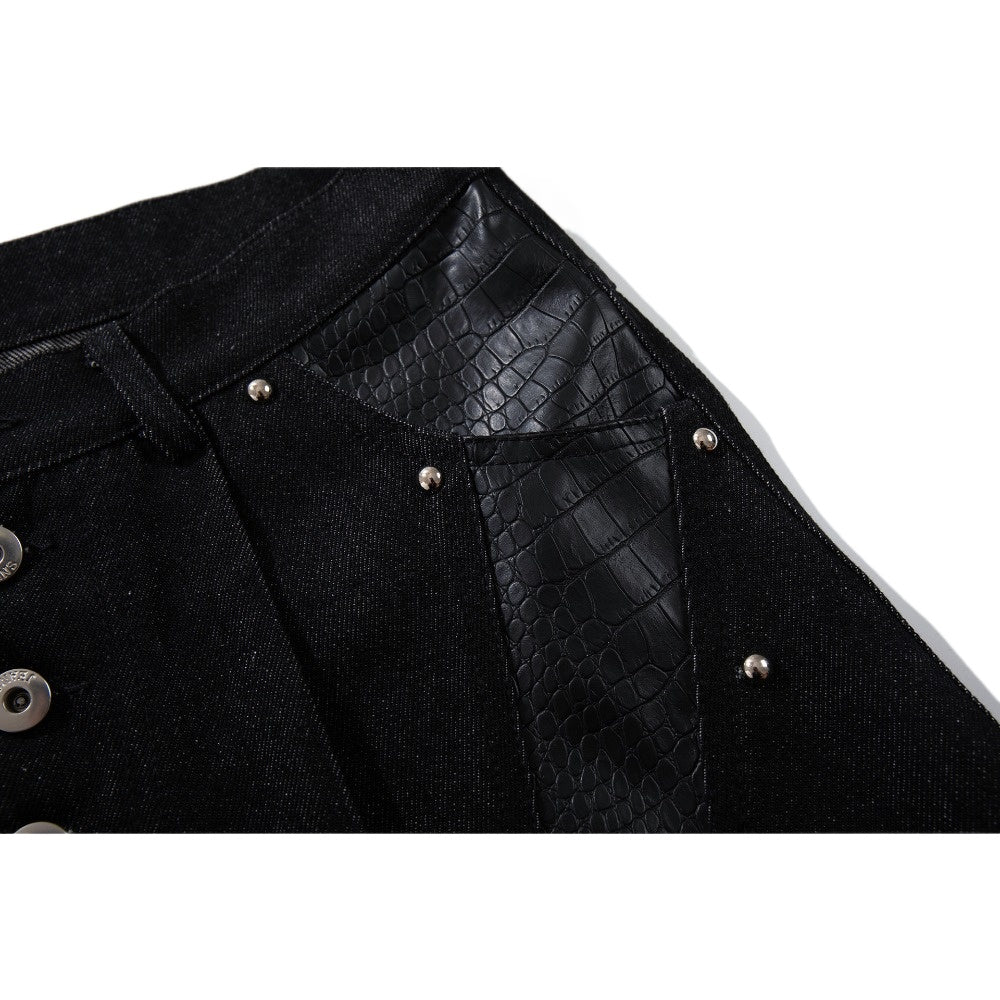 Shadow Rivet Wide-Leg Jeans