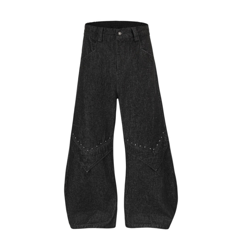Deconstructed Rivet Scimitar Jeans - Thrashink